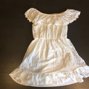 Off the shoulder lace mini dress